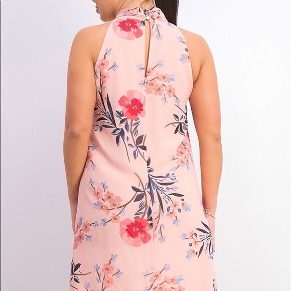 NWT VINCE CAMUTO Peach Floral Sleeveless A-line Dress. SZ 16 - Picture 3 of 15